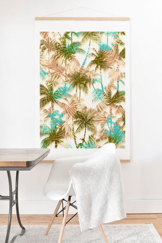 Marta Barragan Camarasa Abstract leaf and tropical palm trees Art Print And Hanger