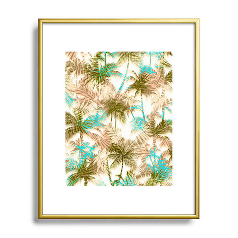 Marta Barragan Camarasa Abstract leaf and tropical palm trees Metal Framed Art Print