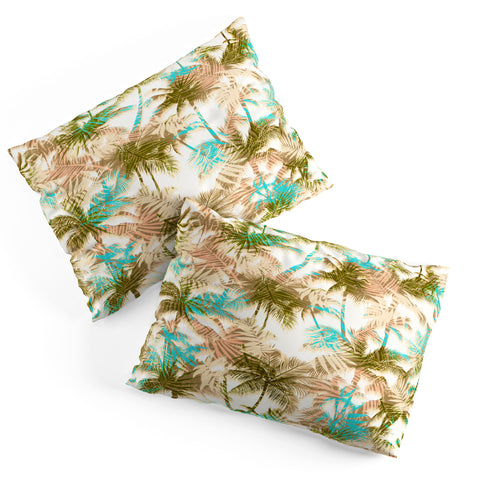 Marta Barragan Camarasa Abstract leaf and tropical palm trees Pillow Shams