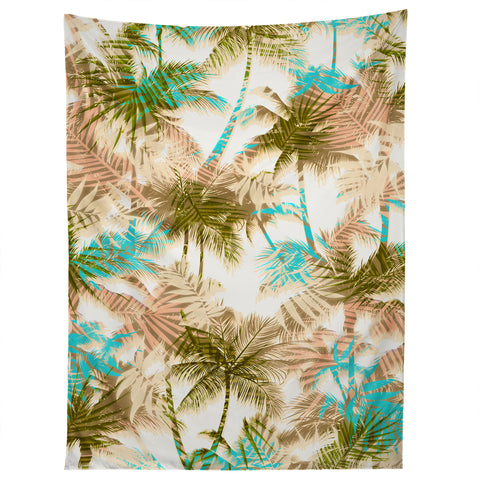 Marta Barragan Camarasa Abstract leaf and tropical palm trees Tapestry