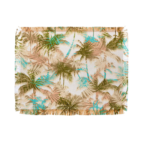 Marta Barragan Camarasa Abstract leaf and tropical palm trees Throw Blanket