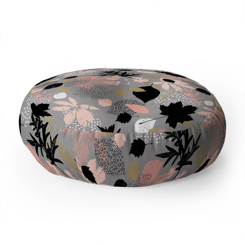 Marta Barragan Camarasa Abstract maple leaves autumn Floor Pillow Round