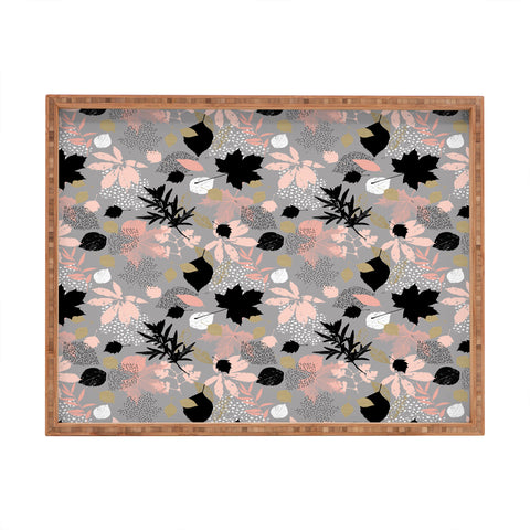 Marta Barragan Camarasa Abstract maple leaves autumn Rectangular Tray