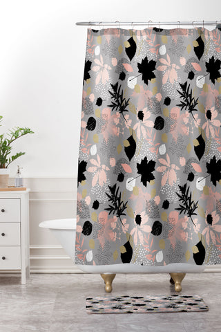 Marta Barragan Camarasa Abstract maple leaves autumn Shower Curtain And Mat