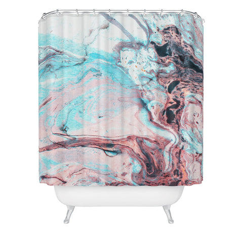 Marta Barragan Camarasa Abstract marbled saturated Shower Curtain
