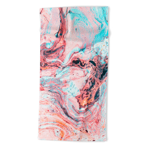 Marta Barragan Camarasa Abstract marbled saturated Beach Towel