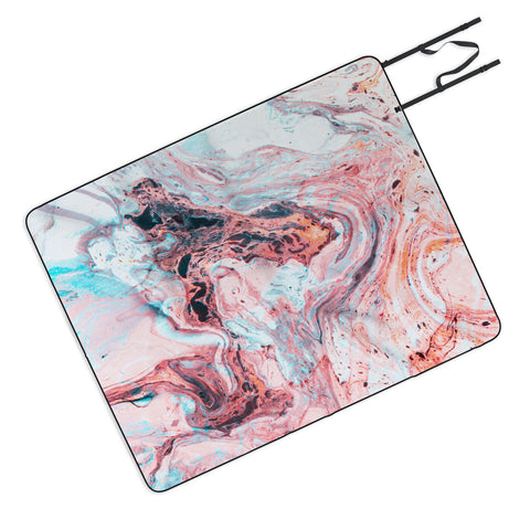 Marta Barragan Camarasa Abstract marbled saturated Picnic Blanket