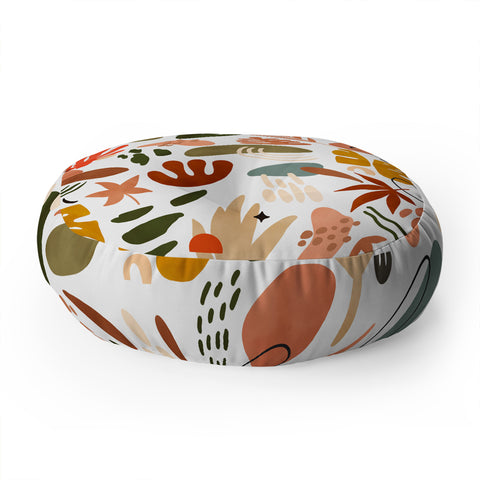 Marta Barragan Camarasa Abstract modern nature shapes Floor Pillow Round