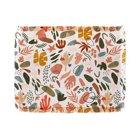 Marta Barragan Camarasa Abstract modern nature shapes Throw Blanket