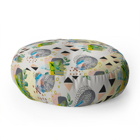 Marta Barragan Camarasa Abstract nature geometric pattern Floor Pillow Round