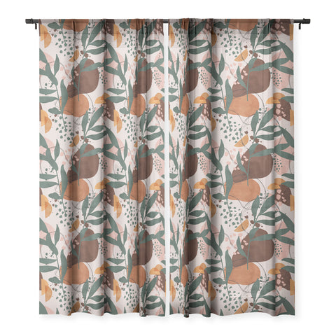 Marta Barragan Camarasa Abstract nature painting 89 Sheer Window Curtain