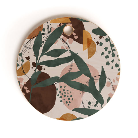 Marta Barragan Camarasa Abstract nature painting 89 Cutting Board Round