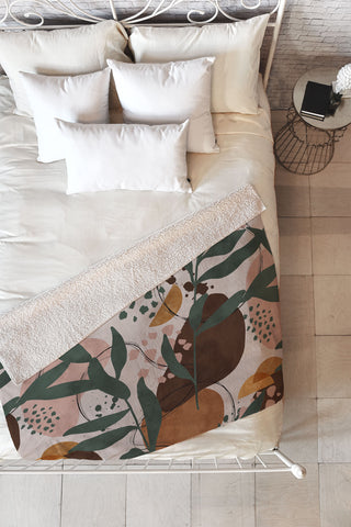 Marta Barragan Camarasa Abstract nature painting 89 Fleece Throw Blanket