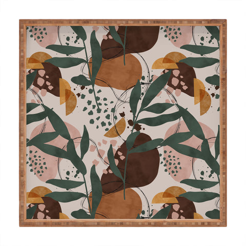 Marta Barragan Camarasa Abstract nature painting 89 Square Tray