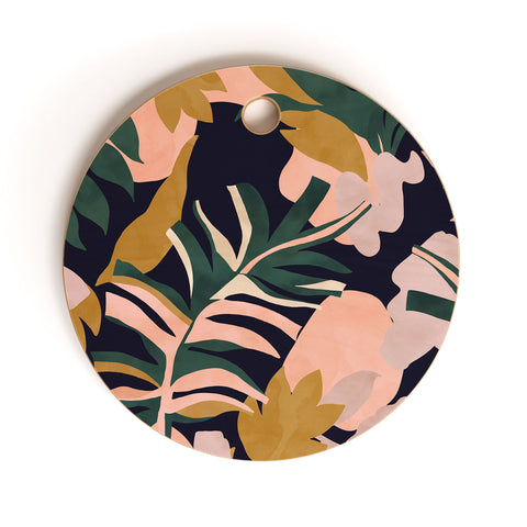 Marta Barragan Camarasa Abstract nature tropical 34 Cutting Board Round