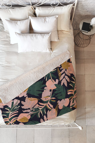 Marta Barragan Camarasa Abstract nature tropical 34 Fleece Throw Blanket