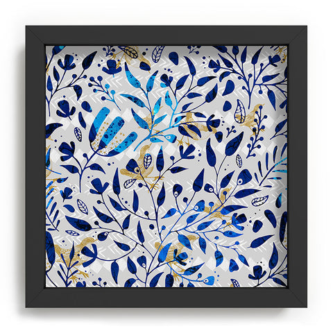 Marta Barragan Camarasa Abstract nature with golden birds Recessed Framing Square