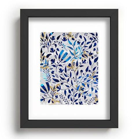Marta Barragan Camarasa Abstract nature with golden birds Recessed Framing Rectangle