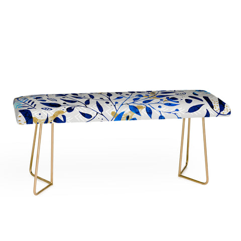 Marta Barragan Camarasa Abstract nature with golden birds Bench