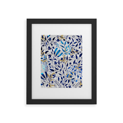 Marta Barragan Camarasa Abstract nature with golden birds Framed Art Print