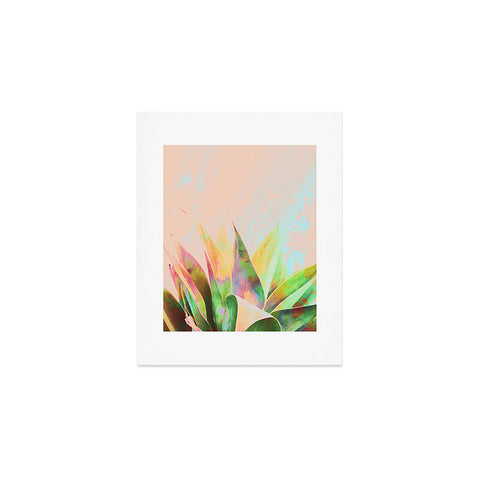 Marta Barragan Camarasa Abstract of cactus on marbled painting Art Print