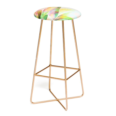 Marta Barragan Camarasa Abstract of cactus on marbled painting Bar Stool