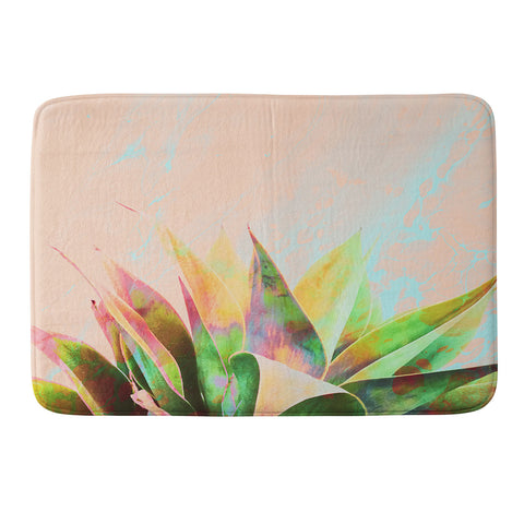Marta Barragan Camarasa Abstract of cactus on marbled painting Memory Foam Bath Mat