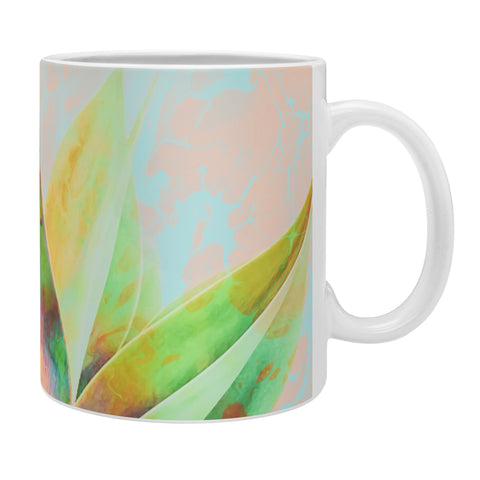 Marta Barragan Camarasa Abstract of cactus on marbled painting Coffee Mug