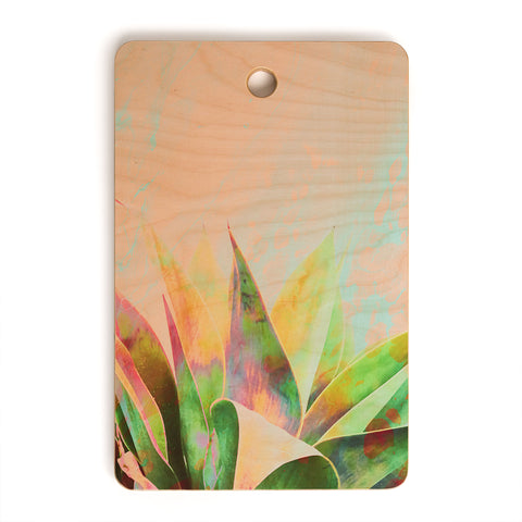 Marta Barragan Camarasa Abstract of cactus on marbled painting Cutting Board Rectangle