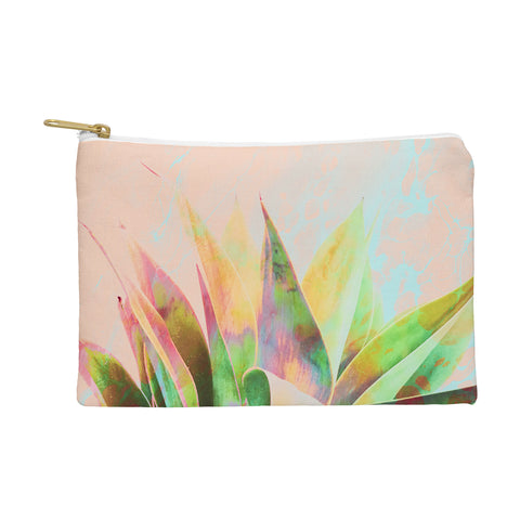 Marta Barragan Camarasa Abstract of cactus on marbled painting Pouch