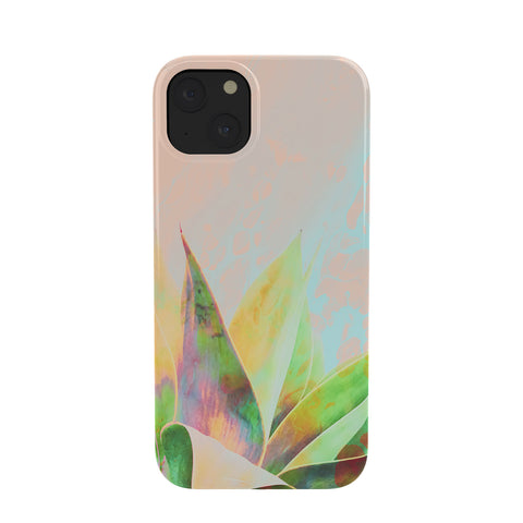 Marta Barragan Camarasa Abstract of cactus on marbled painting Phone Case