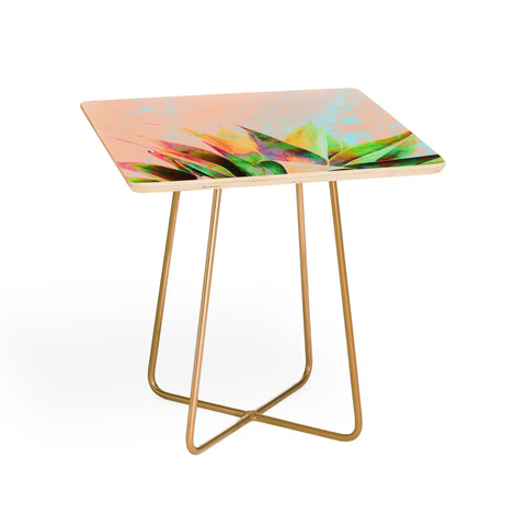 Marta Barragan Camarasa Abstract of cactus on marbled painting Side Table