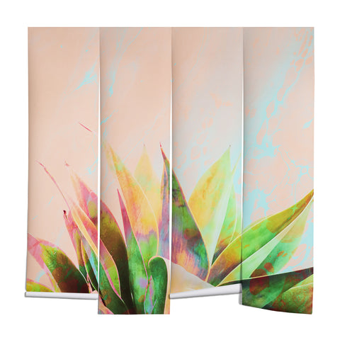 Marta Barragan Camarasa Abstract of cactus on marbled painting Wall Mural