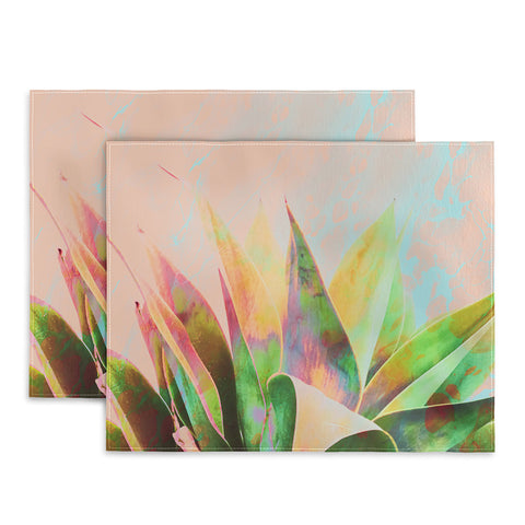 Marta Barragan Camarasa Abstract of cactus on marbled painting Placemat