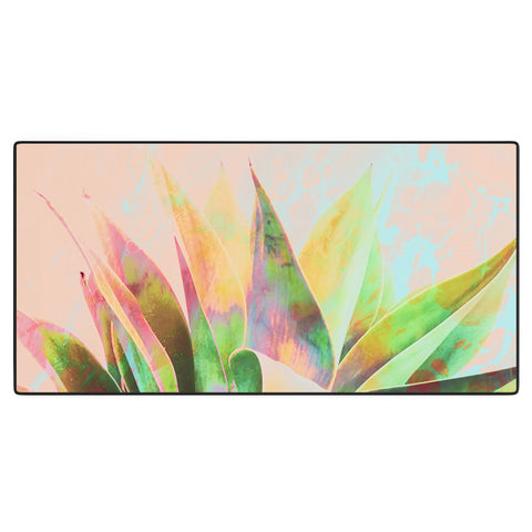 Marta Barragan Camarasa Abstract of cactus on marbled painting Desk Mat