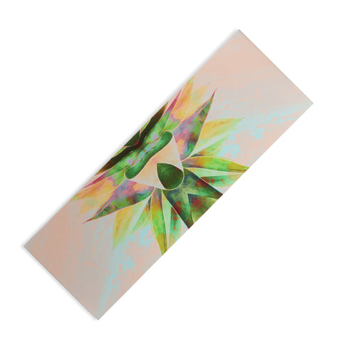 Marta Barragan Camarasa Abstract of cactus on marbled painting Yoga Mat