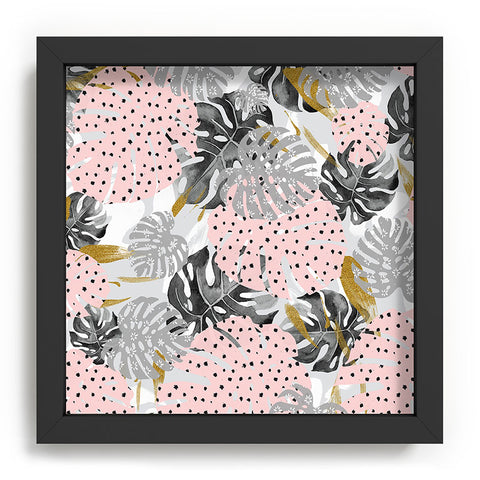 Marta Barragan Camarasa Abstract of monstera patterns Recessed Framing Square