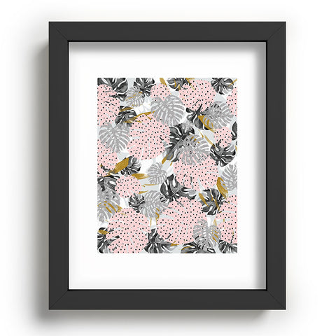 Marta Barragan Camarasa Abstract of monstera patterns Recessed Framing Rectangle