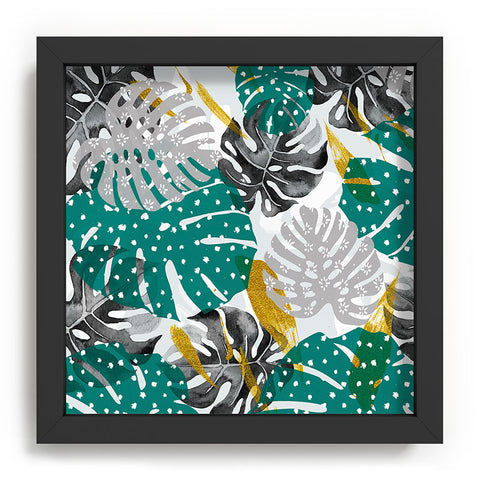 Marta Barragan Camarasa Abstract of monstera patterns II Recessed Framing Square