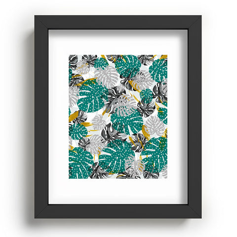 Marta Barragan Camarasa Abstract of monstera patterns II Recessed Framing Rectangle