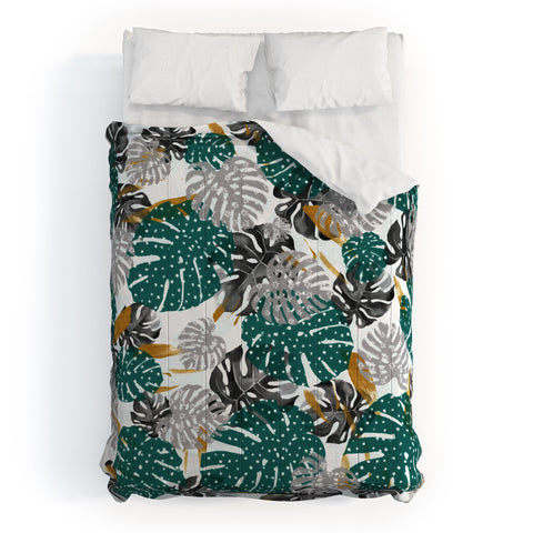 Marta Barragan Camarasa Abstract of monstera patterns II Comforter