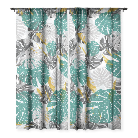 Marta Barragan Camarasa Abstract of monstera patterns II Sheer Non Repeat