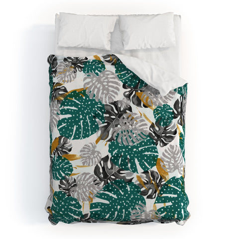 Marta Barragan Camarasa Abstract of monstera patterns II Duvet Cover