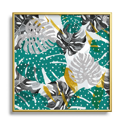 Marta Barragan Camarasa Abstract of monstera patterns II Square Metal Framed Art Print