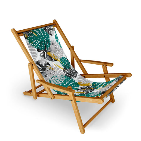 Marta Barragan Camarasa Abstract of monstera patterns II Sling Chair