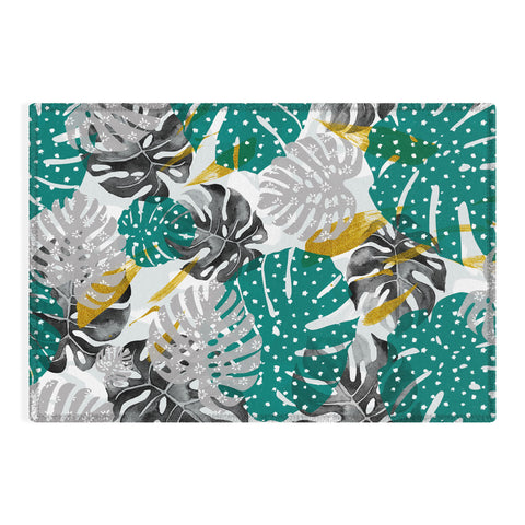 Marta Barragan Camarasa Abstract of monstera patterns II Outdoor Rug