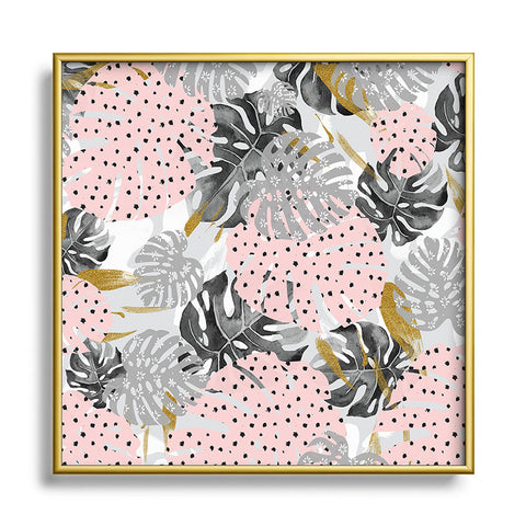 Marta Barragan Camarasa Abstract of monstera patterns Square Metal Framed Art Print