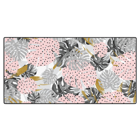 Marta Barragan Camarasa Abstract of monstera patterns Desk Mat