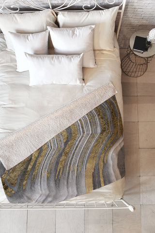 Marta Barragan Camarasa Abstract paint modern Fleece Throw Blanket