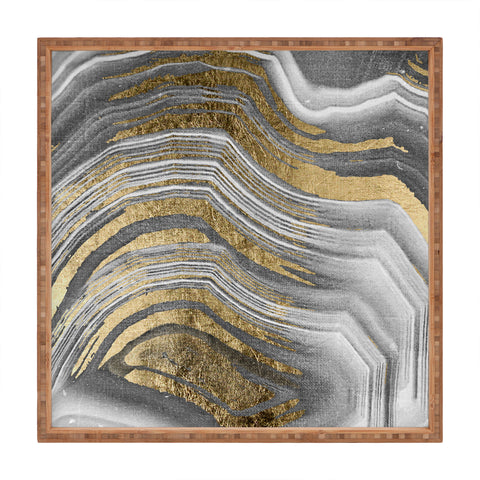 Marta Barragan Camarasa Abstract paint modern Square Tray